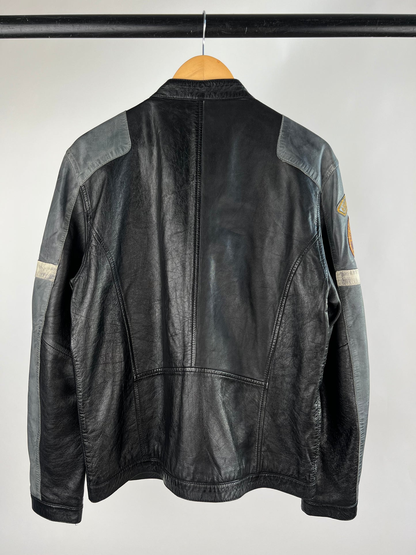 Vintage 90s Aviatrix Leather Motorbike Jacket