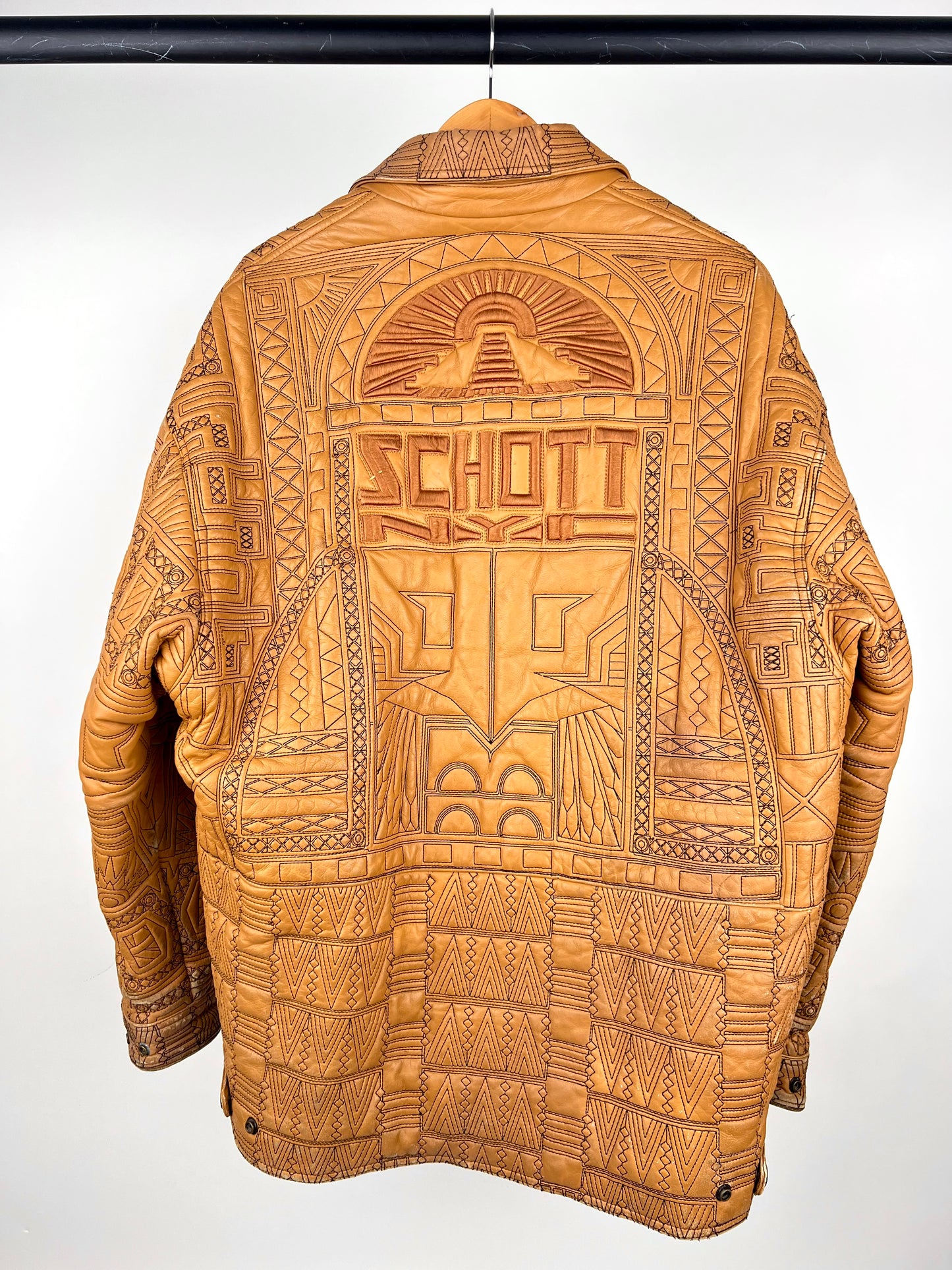 Vintage Schott Mosaic 90s Leather Jacket