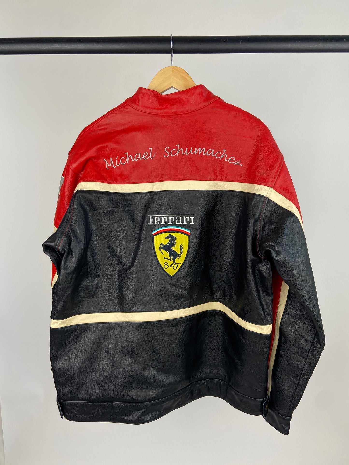 Ferrari Michael Schumacher 90s Leather Motorbike Jacket