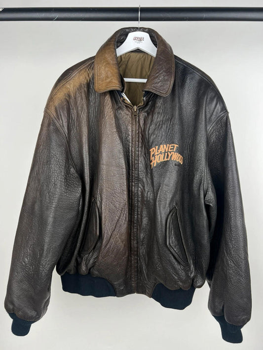 Vintage 90s Reversible Planet Hollywood Leather Jacket