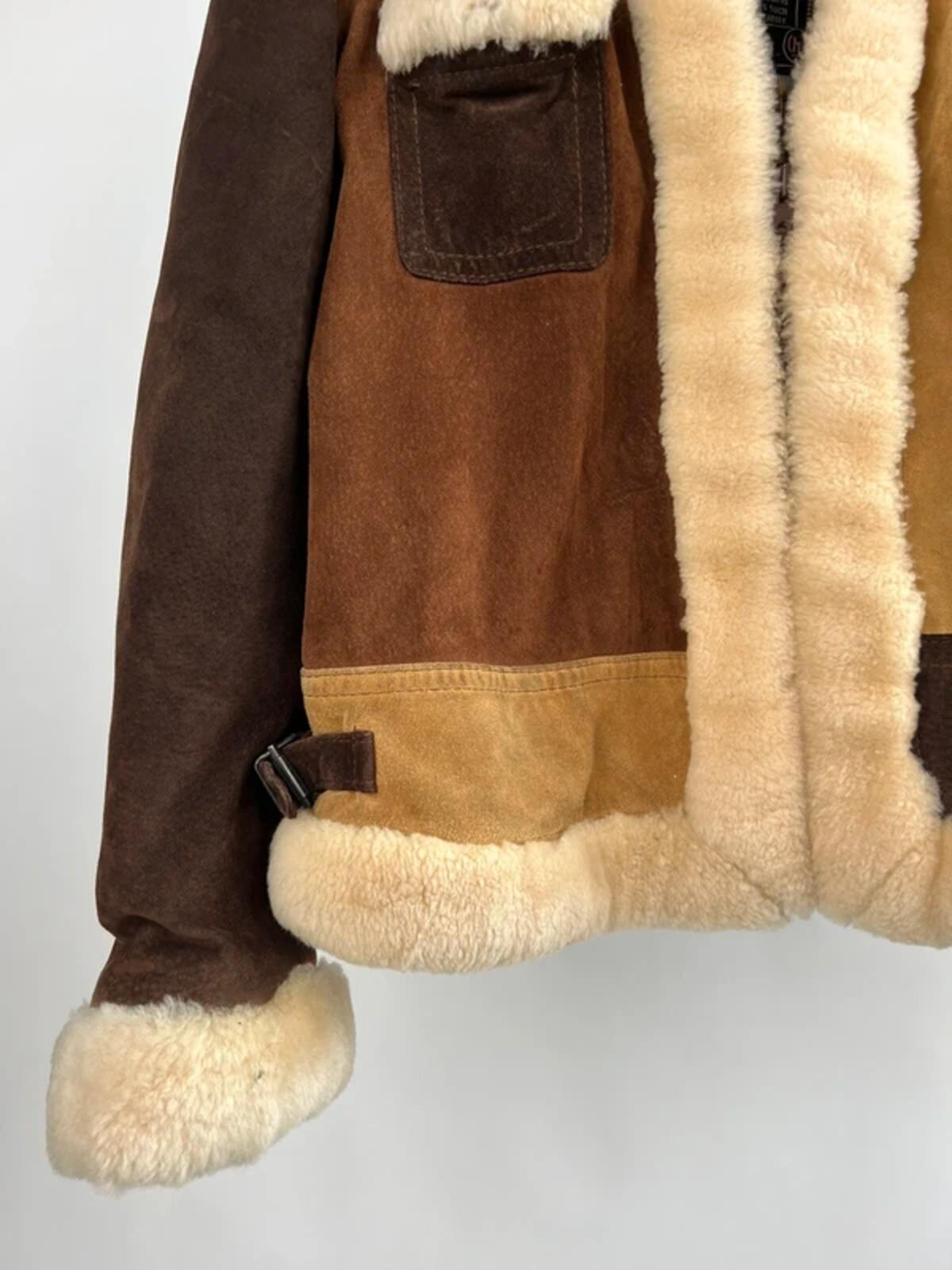 Vintage Roberto Do Rego Patchwork Shearling Suede Jacket