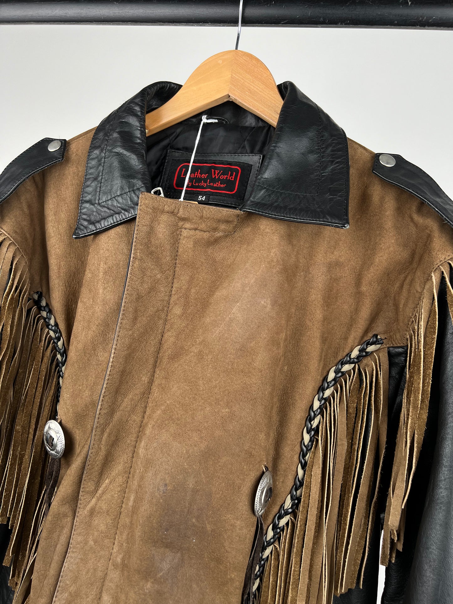 Vintage 90s Leather Tassel Jacket