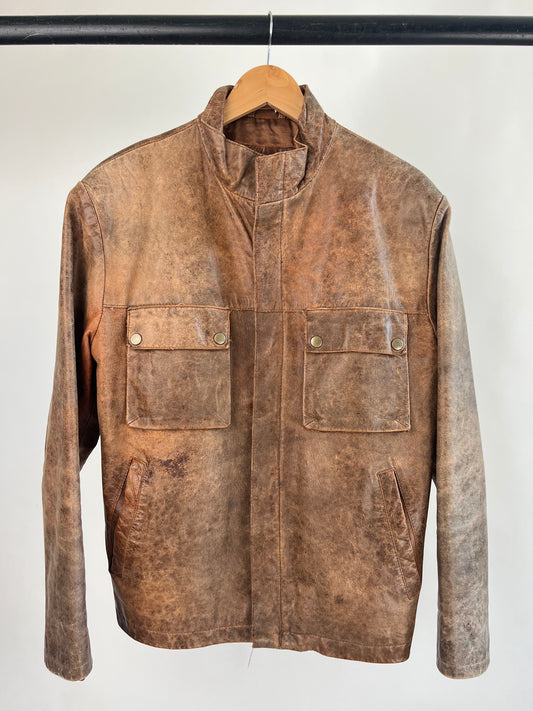 Vintage 90s Distressed Leather Jacket