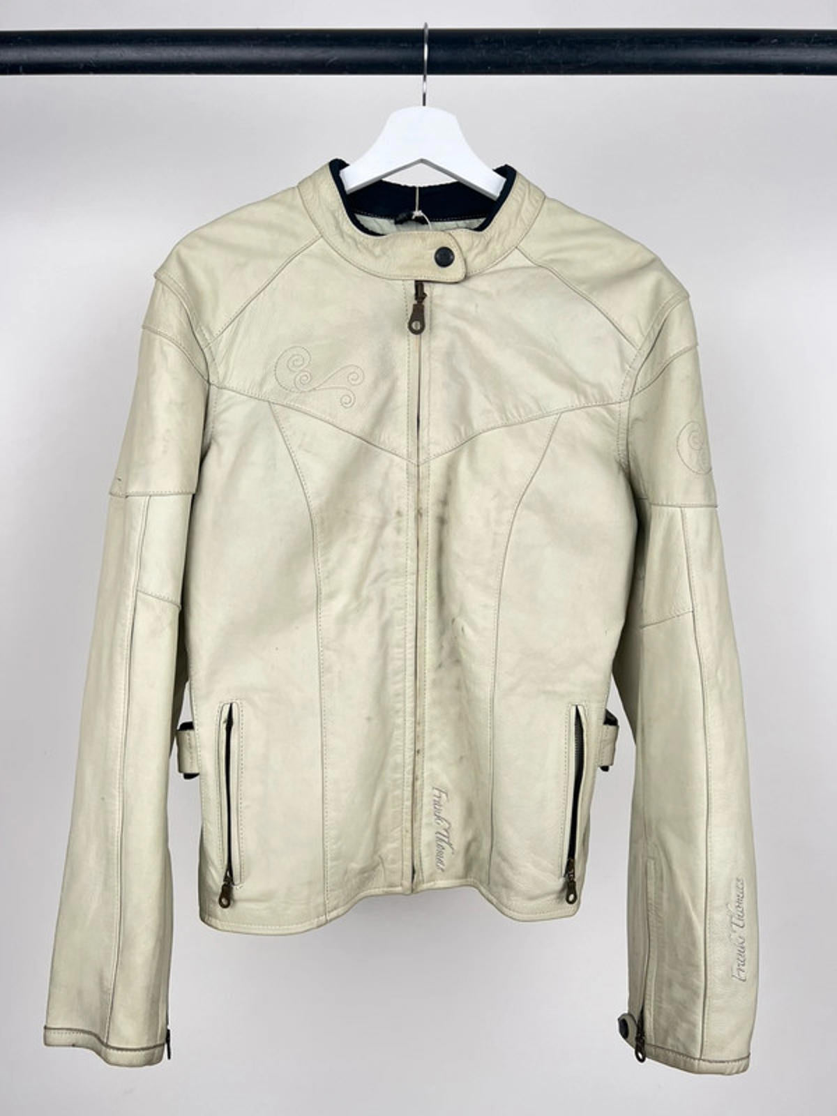 Vintage 90s Frank Thomas Leather Motorbike Jacket