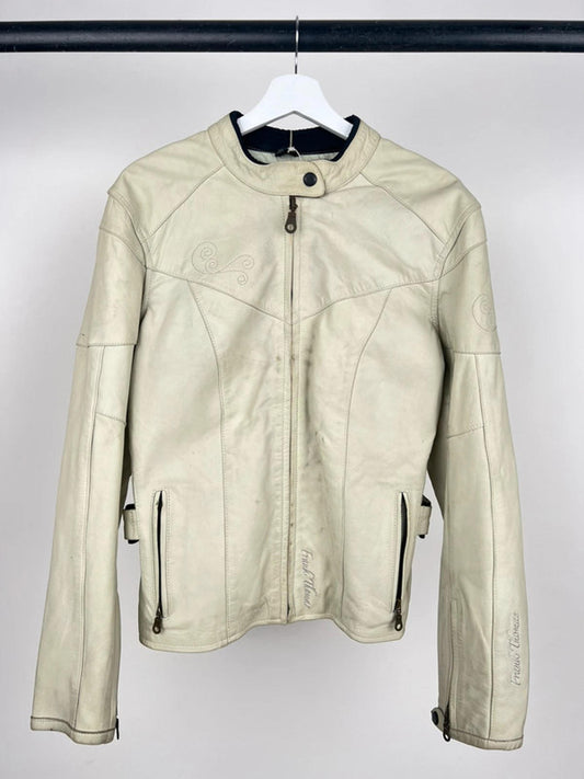 Vintage 90s Frank Thomas Leather Motorbike Jacket