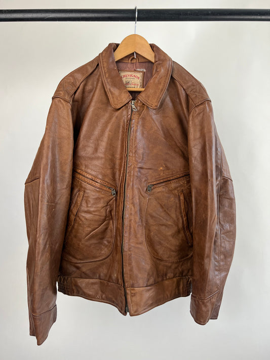 Vintage 90s Chevignon Leather Jacket