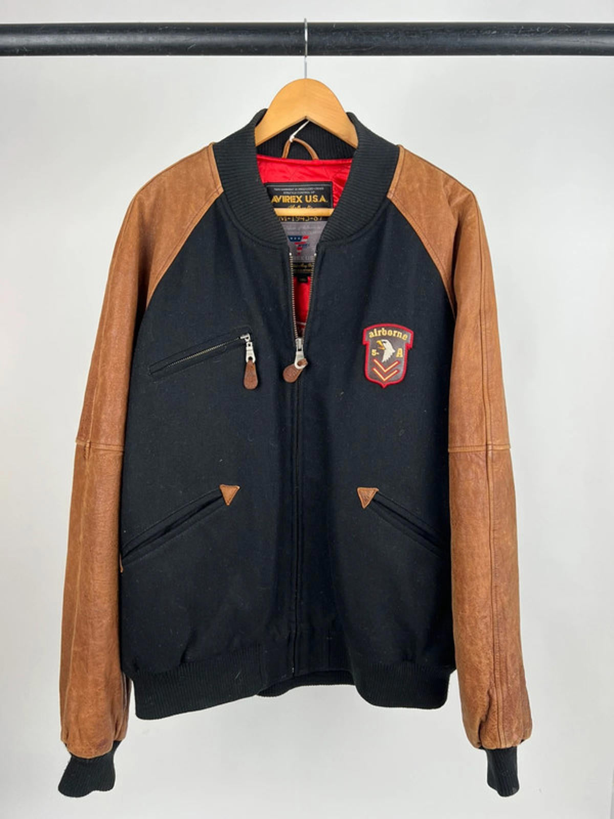 Vintage Avirex 90s Leather Bomber Jacket