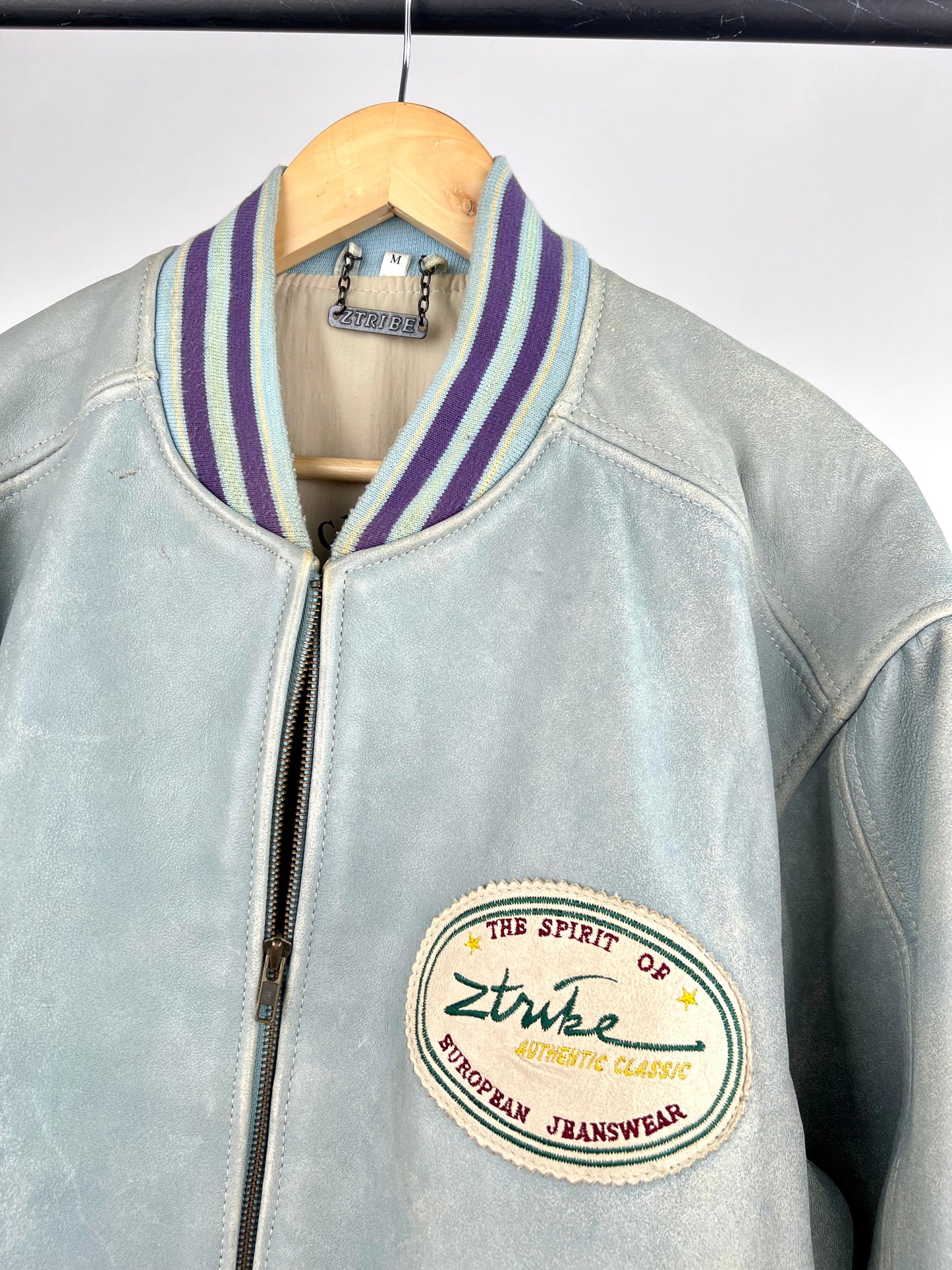 Ztribe 90s Leather Baseball Jacket