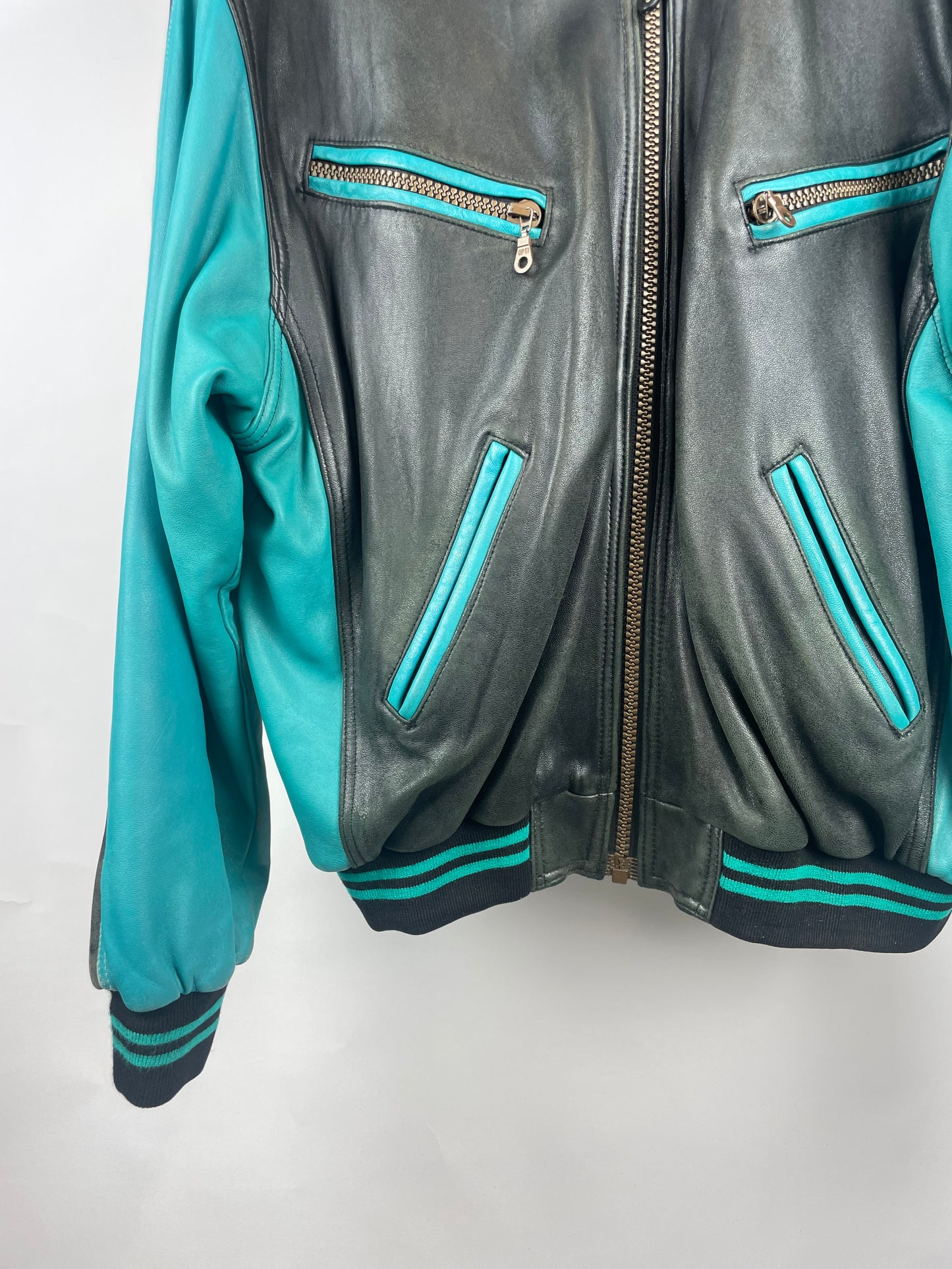 Vintage 90s Bomber Leather Jacket