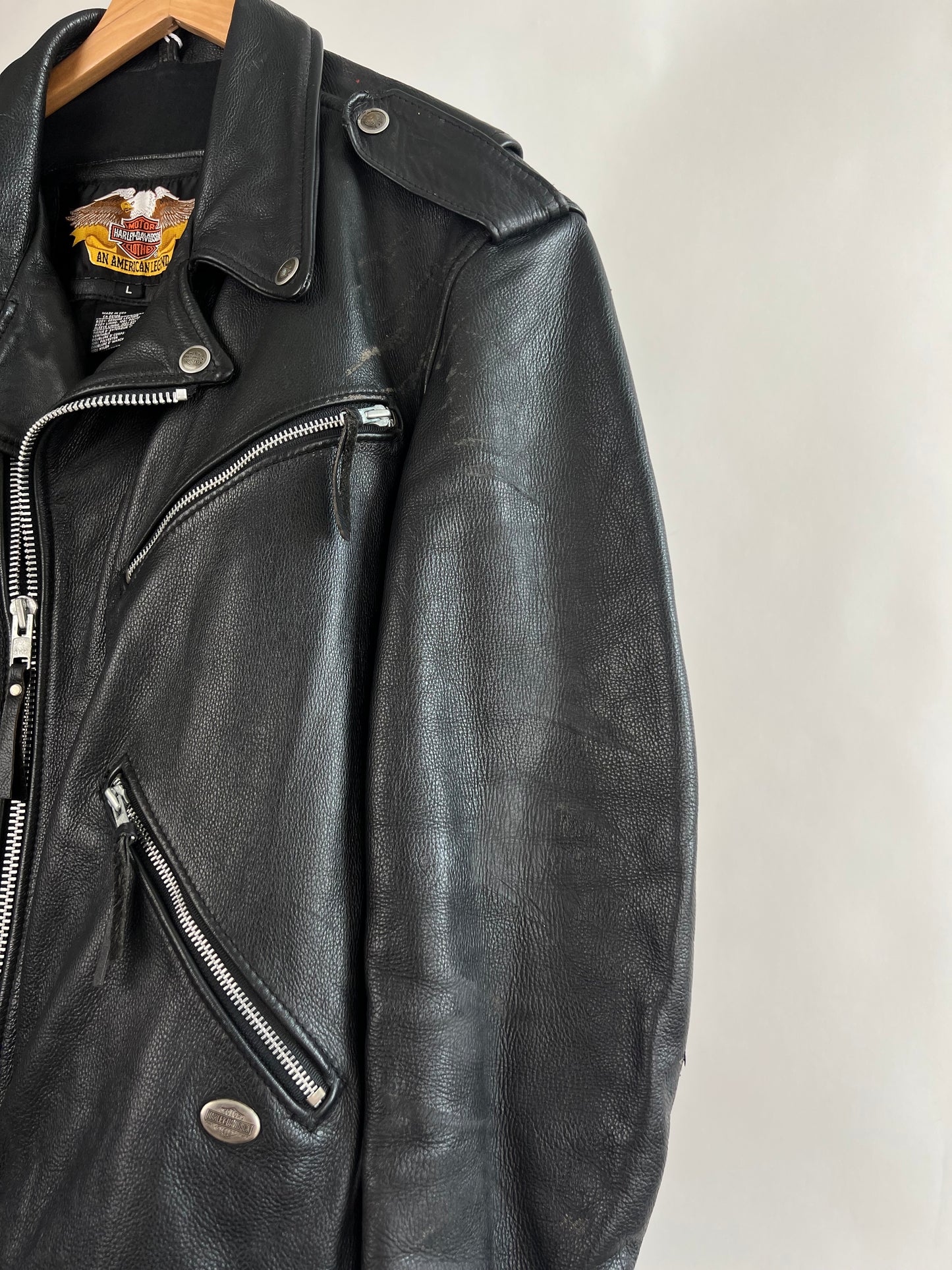 Harley Davidson 90s Leather Biker Jacket