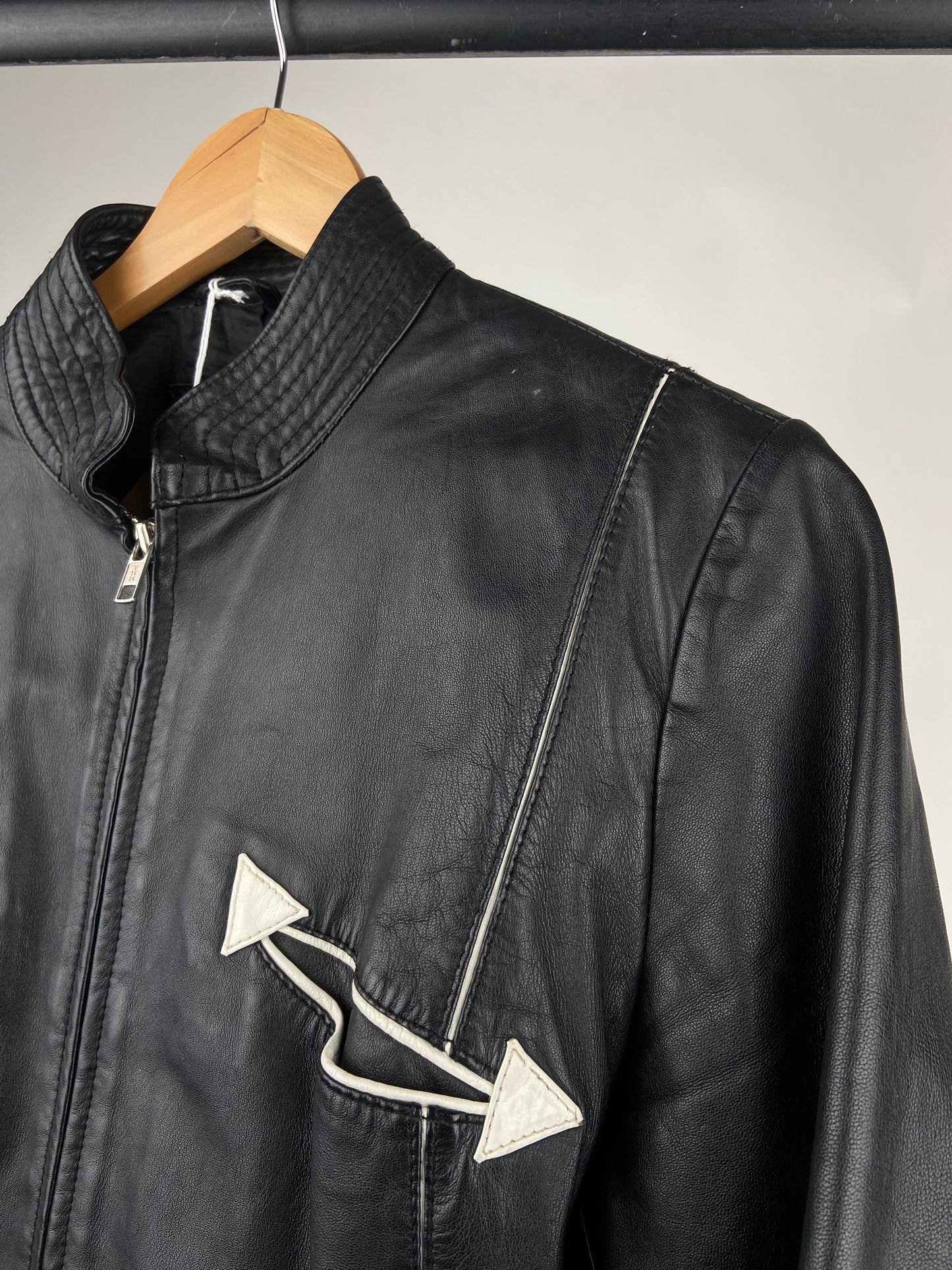 Vintage 90s Black Vera Pelle Leather Jacket