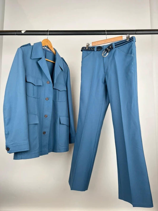 Vintage 70s C&A Flared Safari Leisure Suit