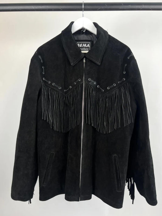 Vintage 70s Tassel Long Suede Jacket