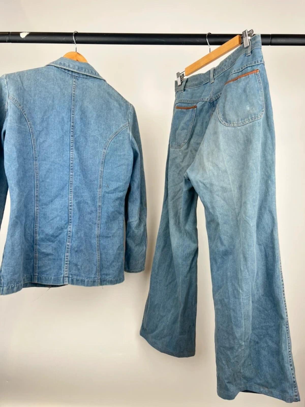 Vintage 70s Denim Flared Suit