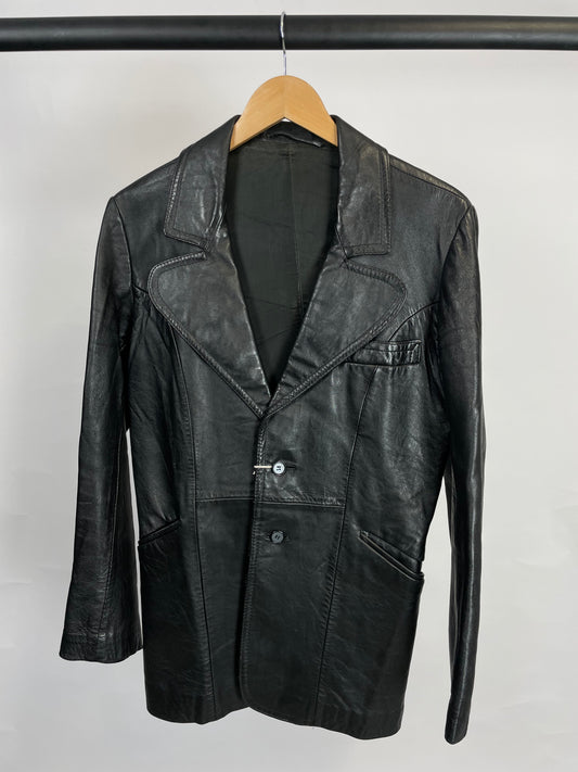 Vintage 90s Long Leather Jacket