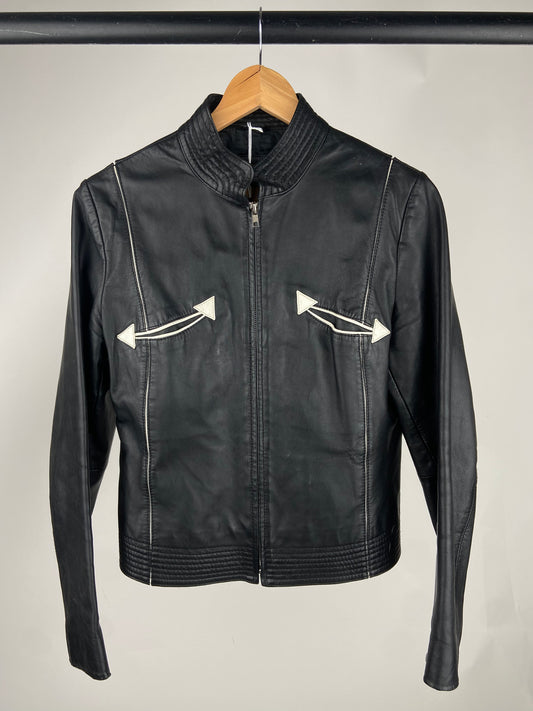 Vintage 90s Black Vera Pelle Leather Jacket