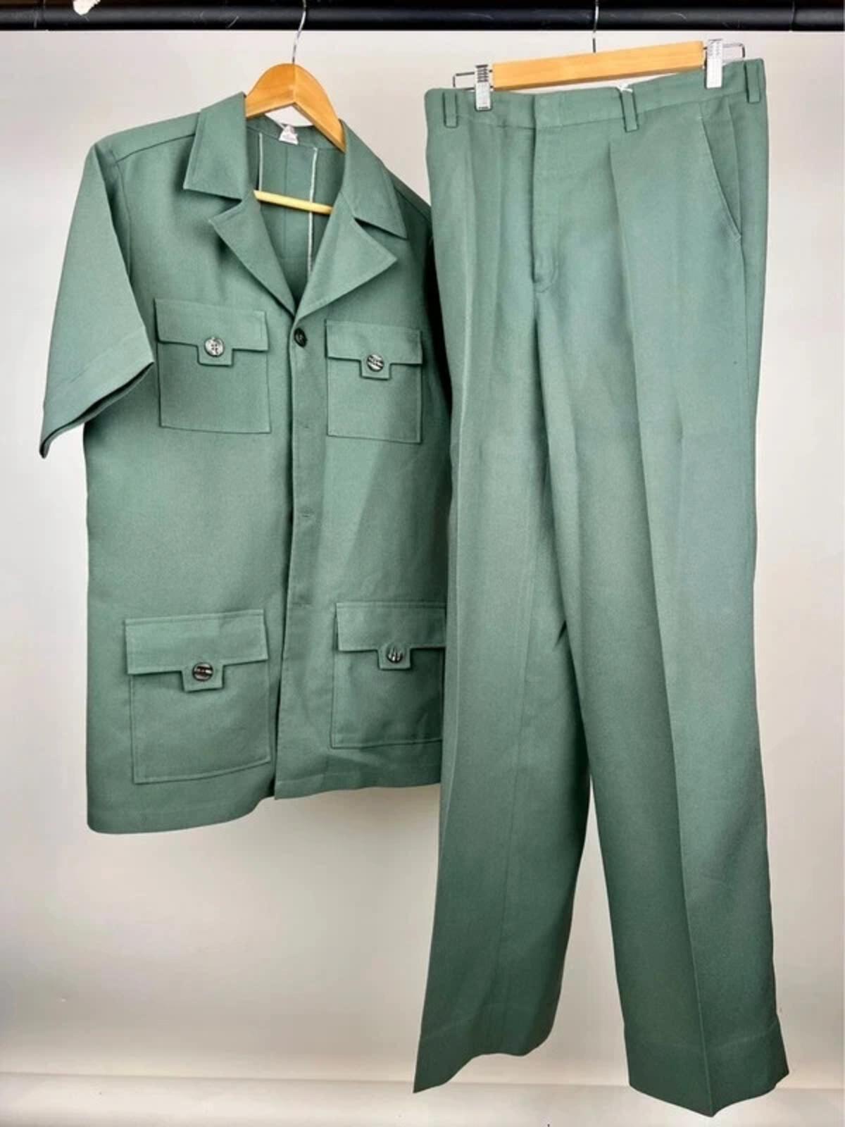 Vintage 70s Today Safari Short Sleeve Leisure Suit
