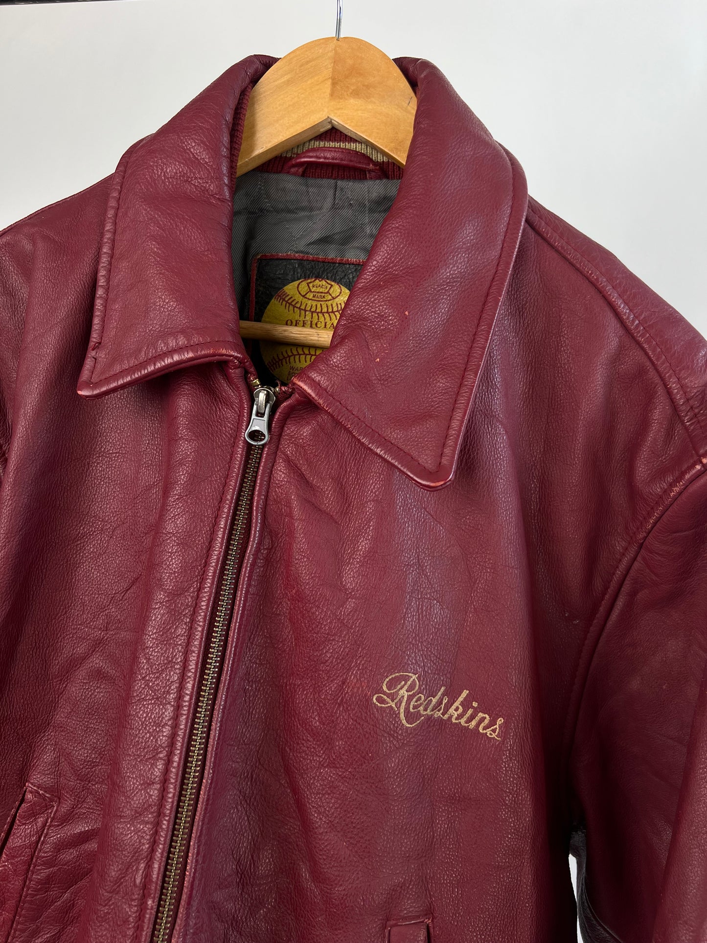 Redskins 90s Leather Baseball Jacket