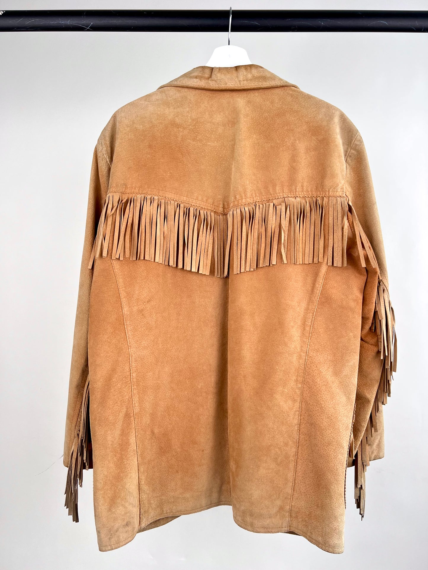 Vintage 90s Tassel Suede Long Jacket