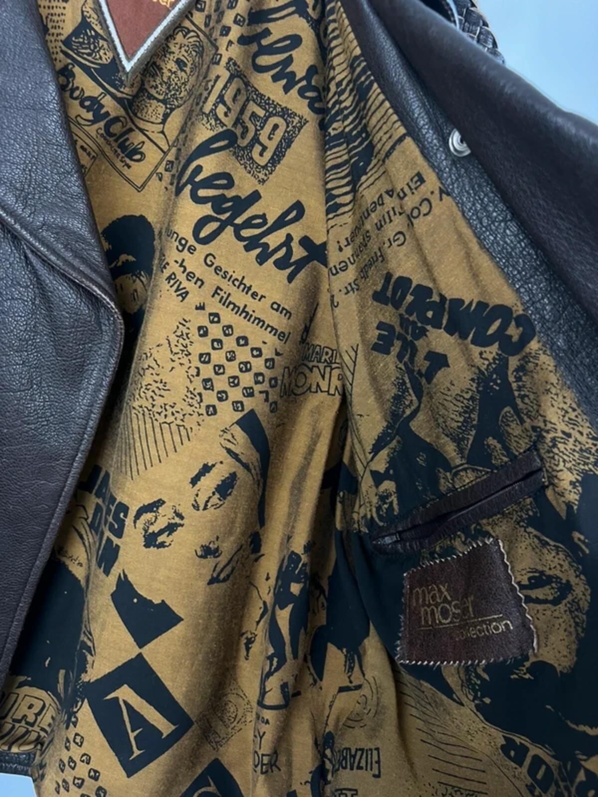Vintage 90s Max Moser Cropped Leather Biker Jacket