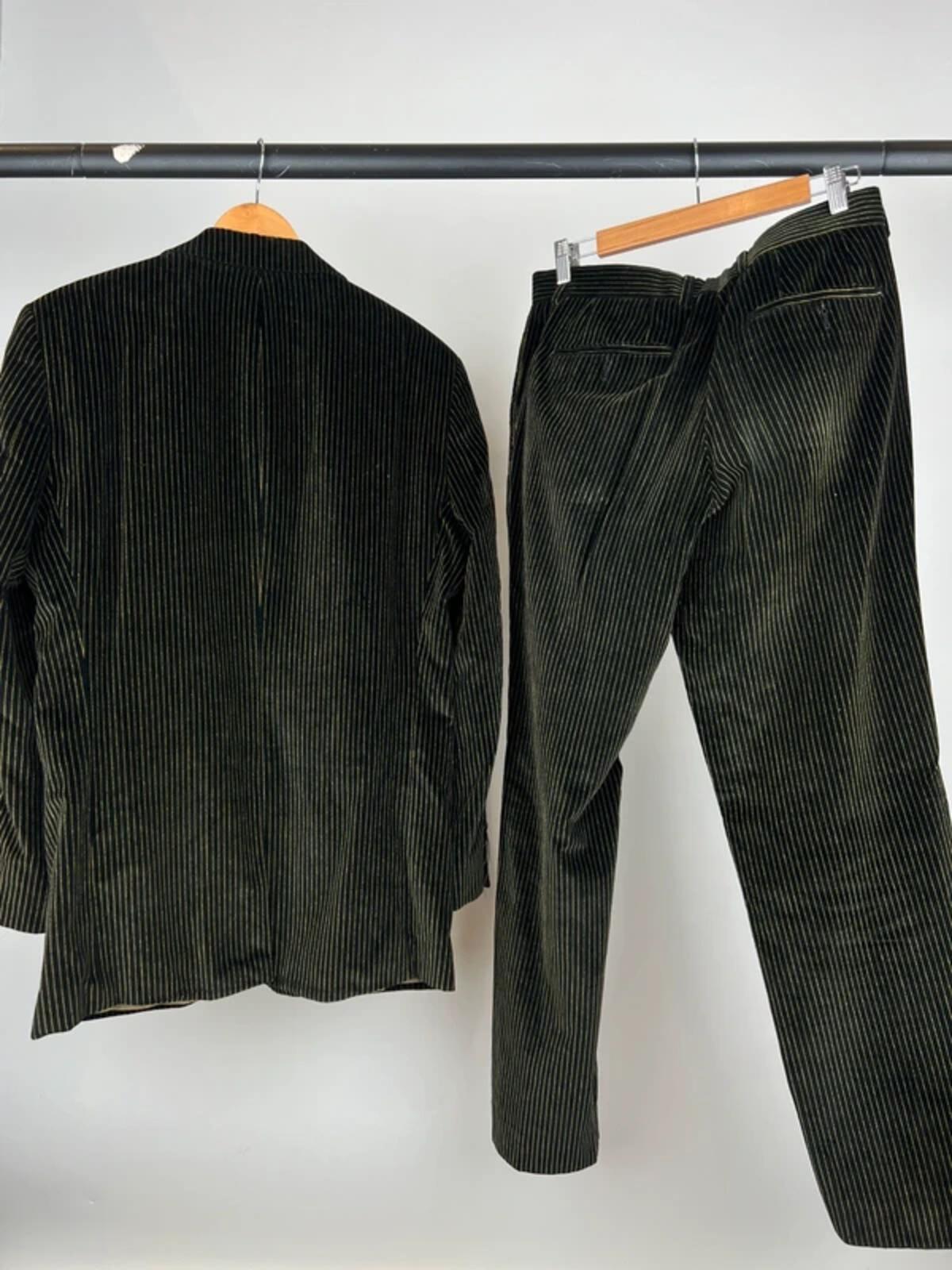 Vintage 80s Hugo Boss Velvet Pin Striped Suit