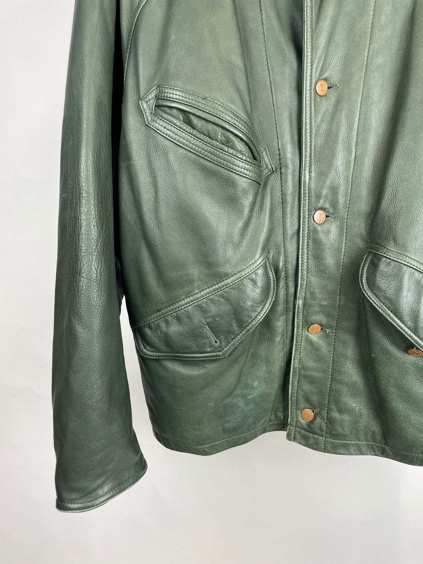 Vintage 80s Diesel Long Leather Jacket