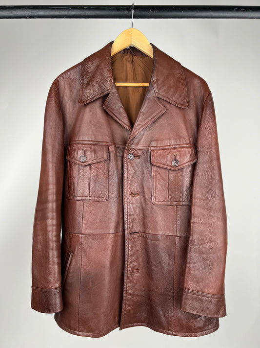 Vintage 70s Safari Leather Jacket