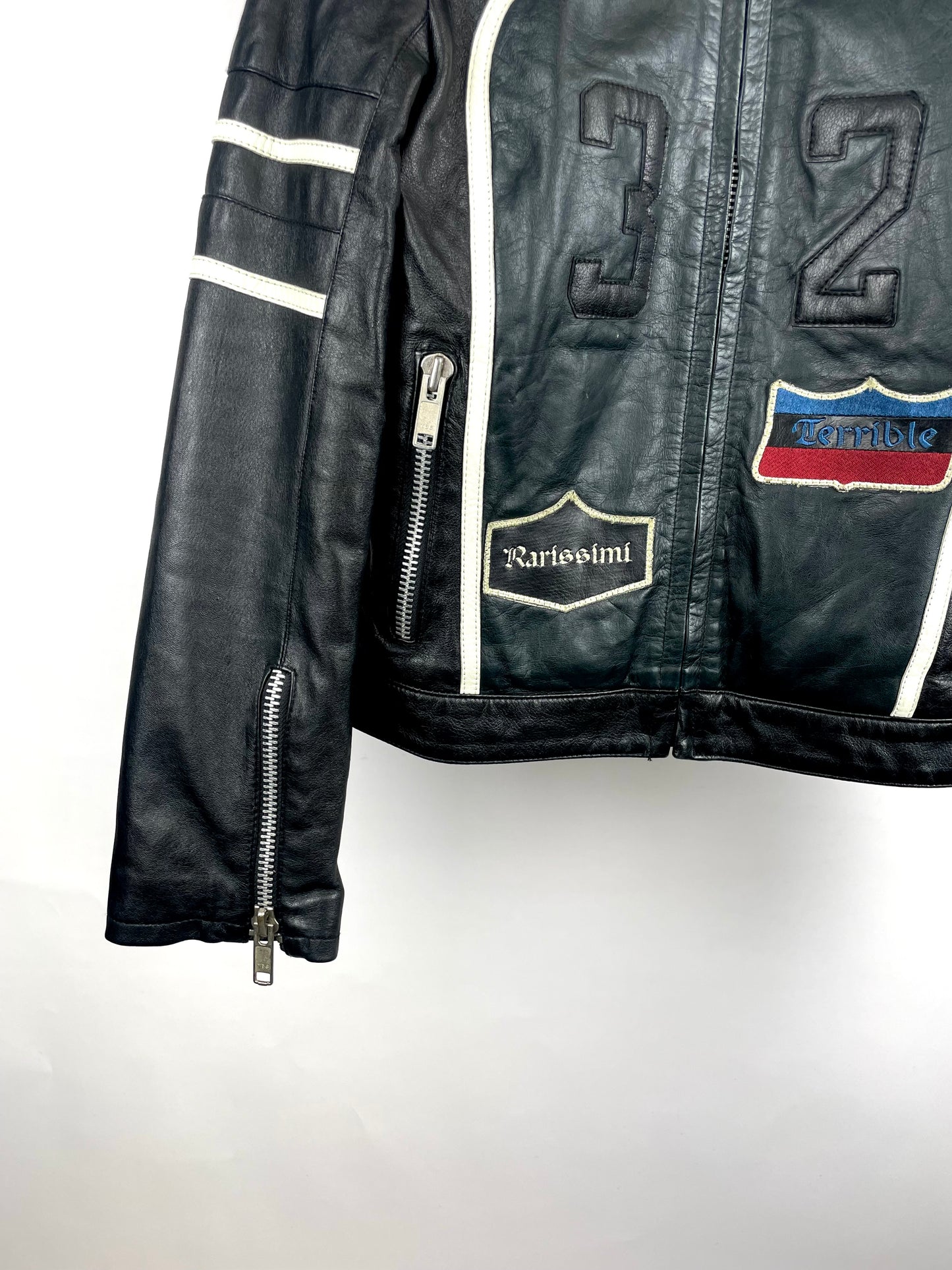 Vintage 90s TRF 32 Leather Biker Jacket