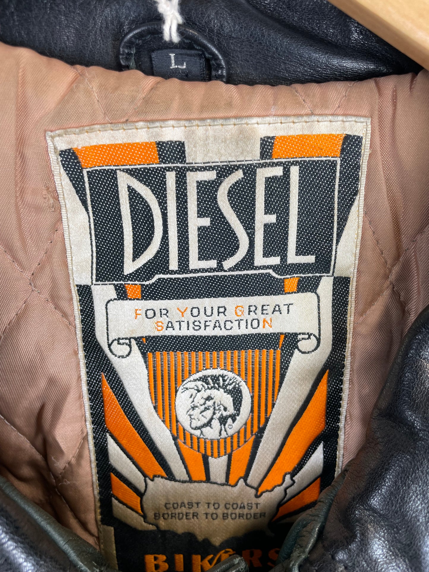 Vintage 80s Diesel Long Leather Jacket