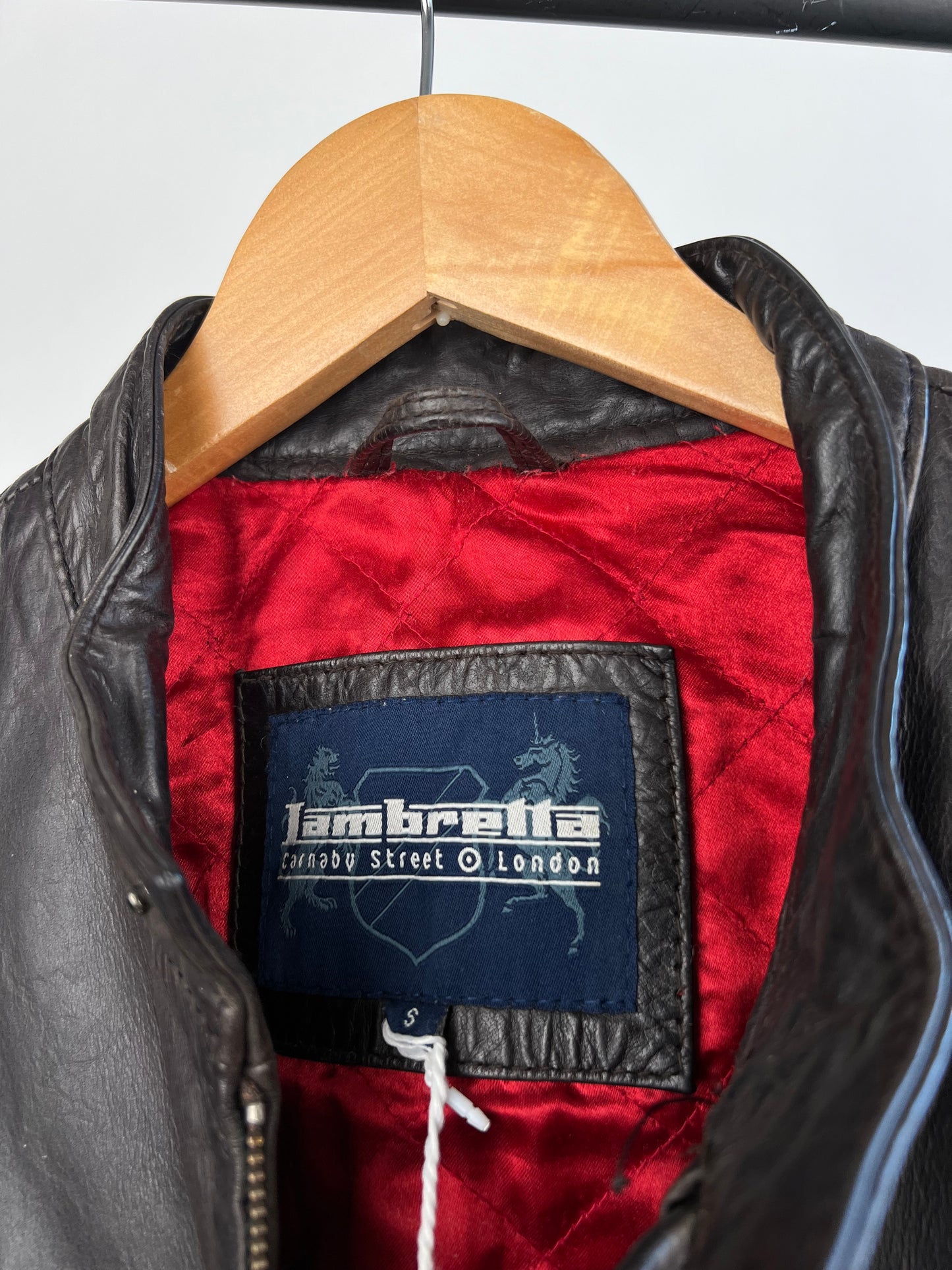 Vintage 90s Lambretta Leather Motorbike Jacket