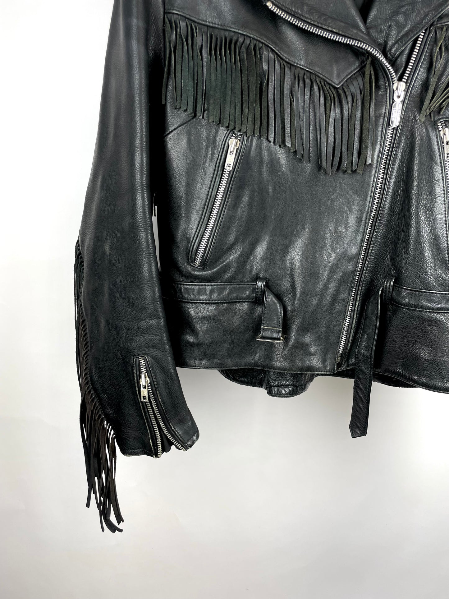 Vintage 90s Harley Davidson Tassel Leather Jacket