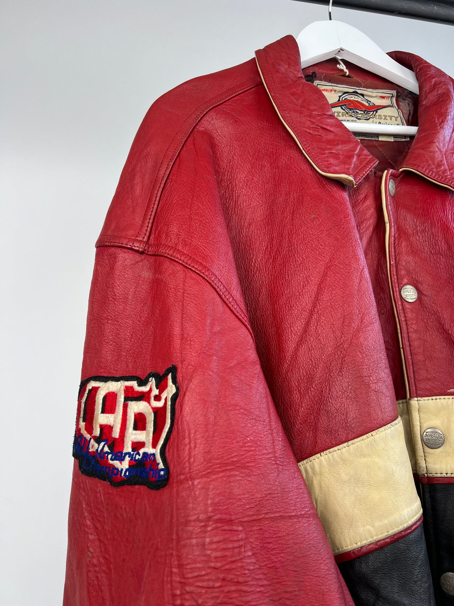 Vintage Avirex 90s Leather Varsity Jacket