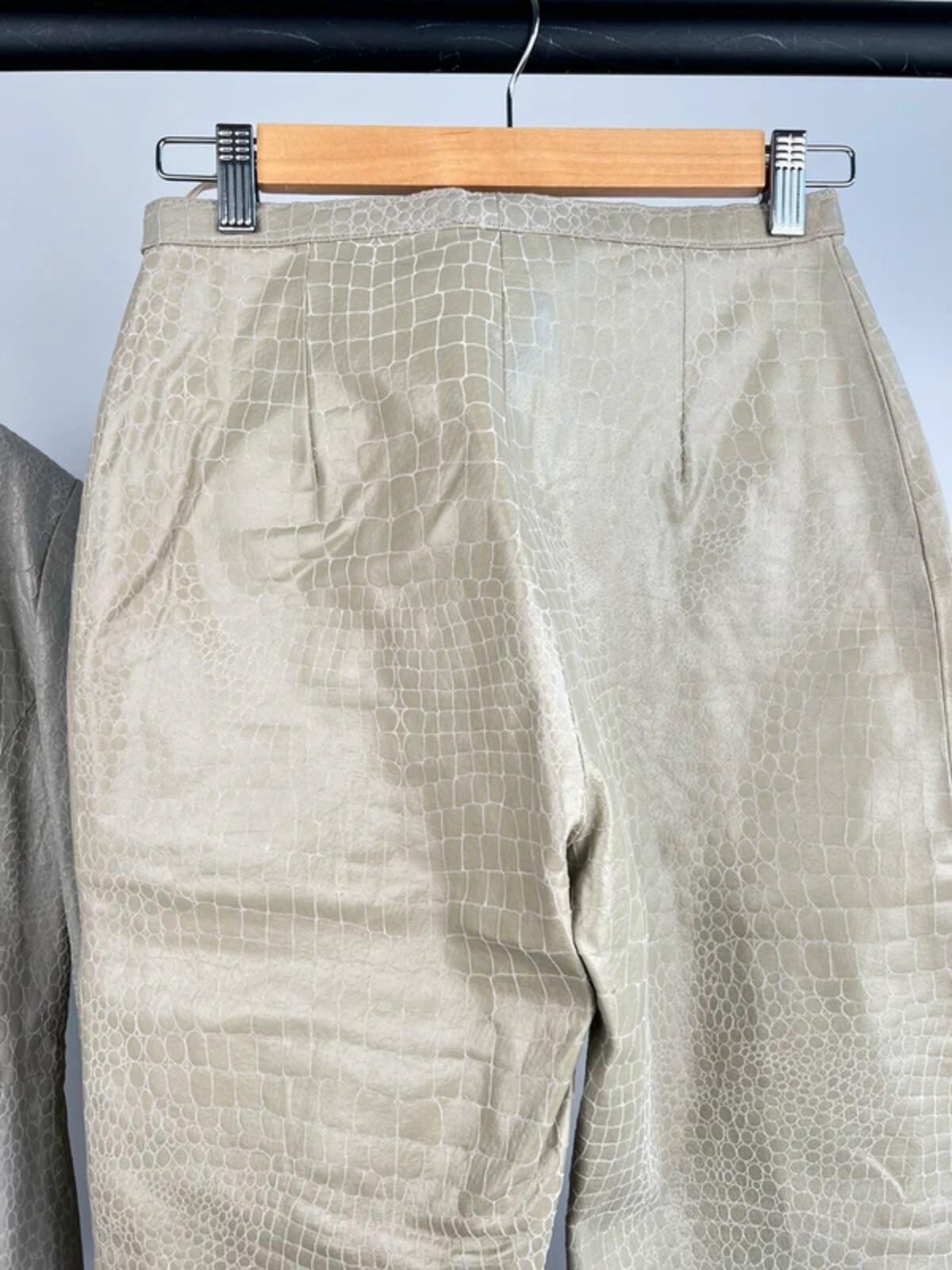 Vintage 90s Milan Two Piece Leather Snakeskin Suit