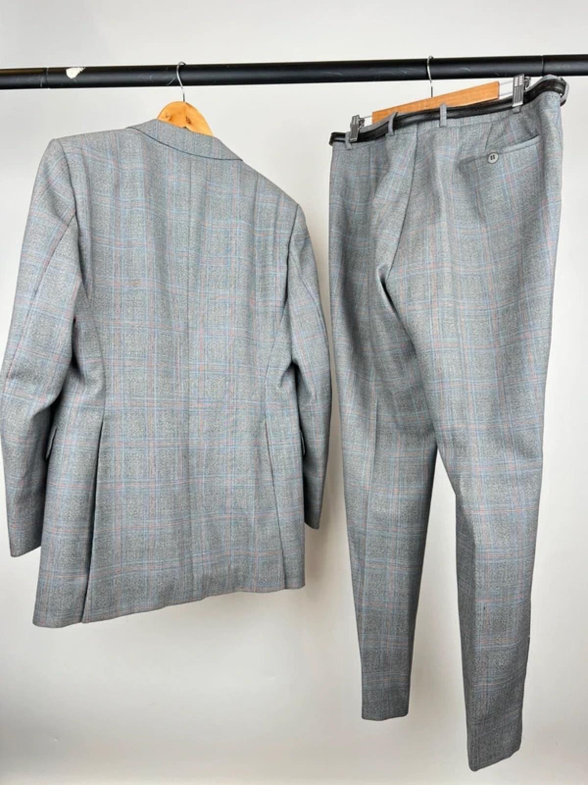 Vintage 80s Tweed Checked Mod Suit