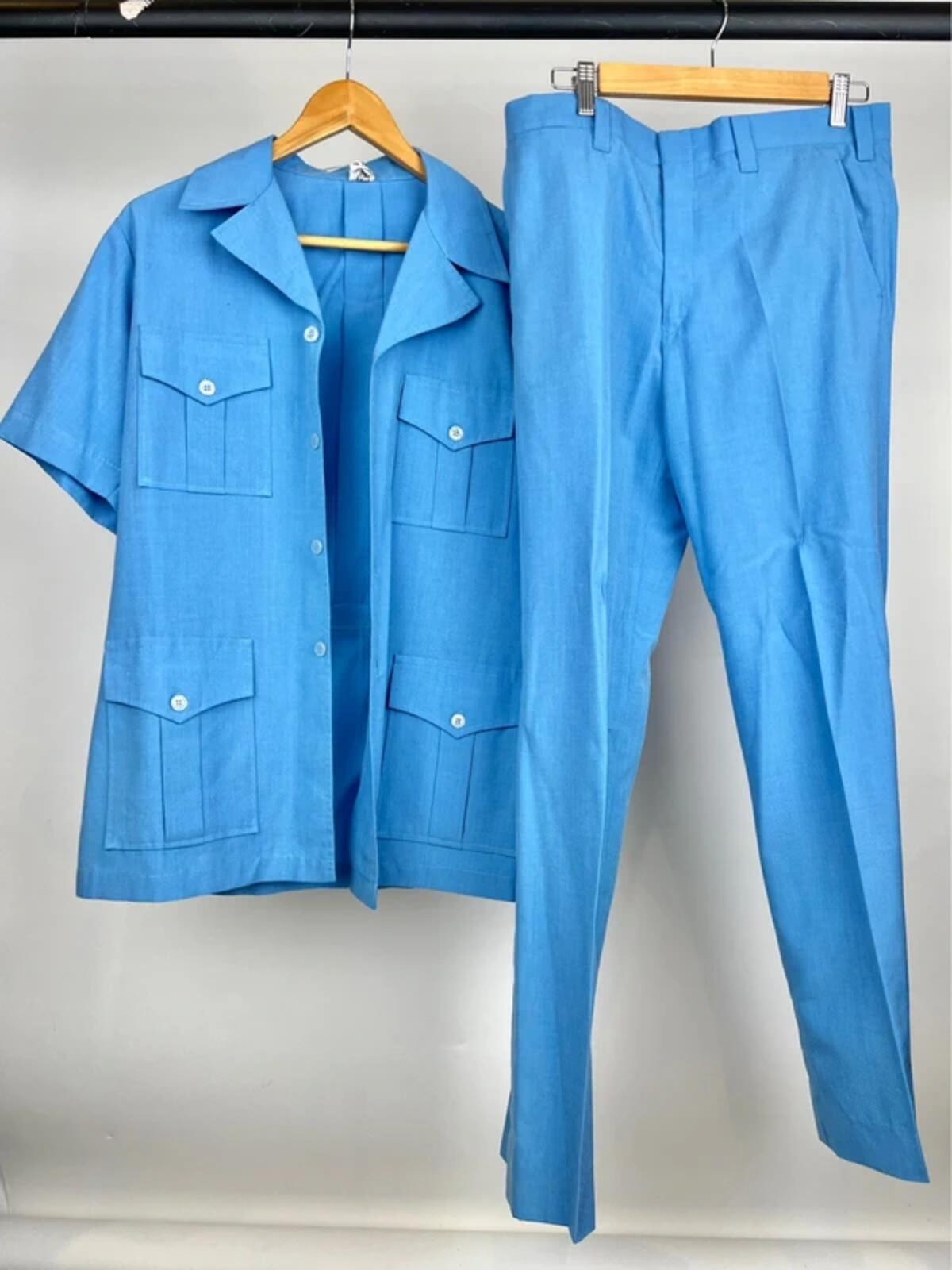 Vintage 70s Safari Short Sleeve Summer Suit