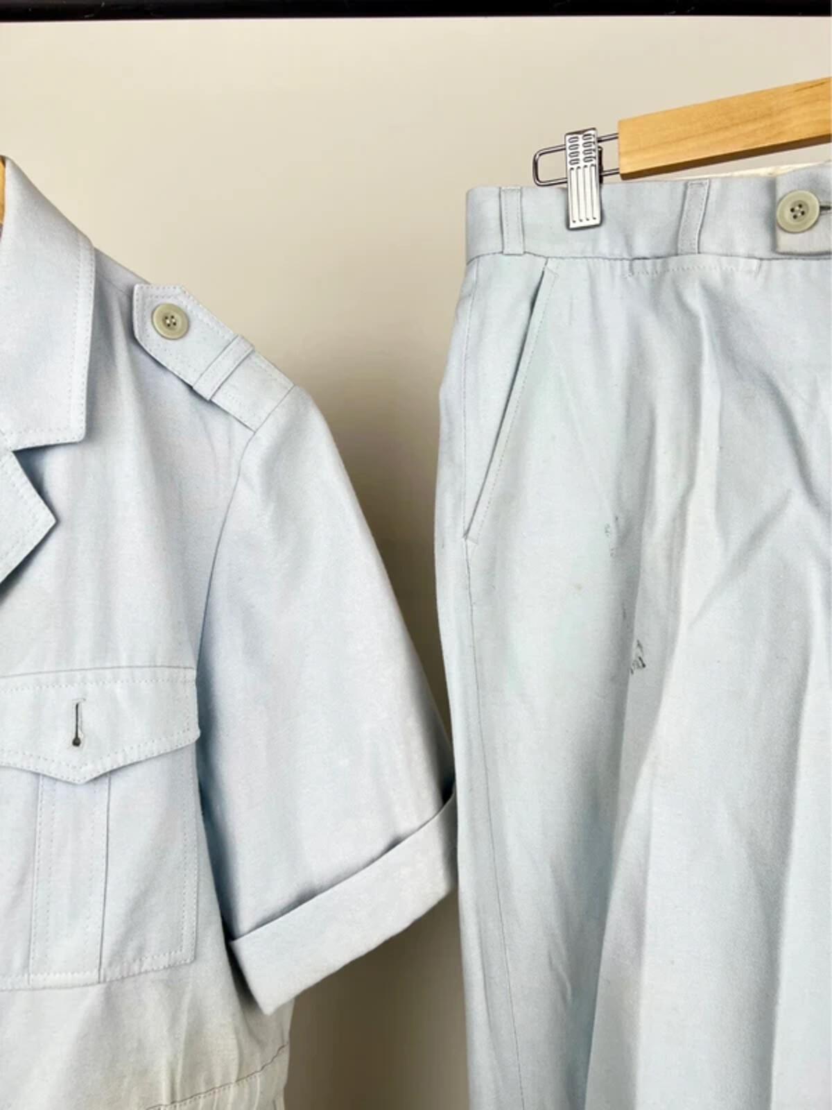 Vintage 70s Roulette Of London Short Sleeve Safari Suit