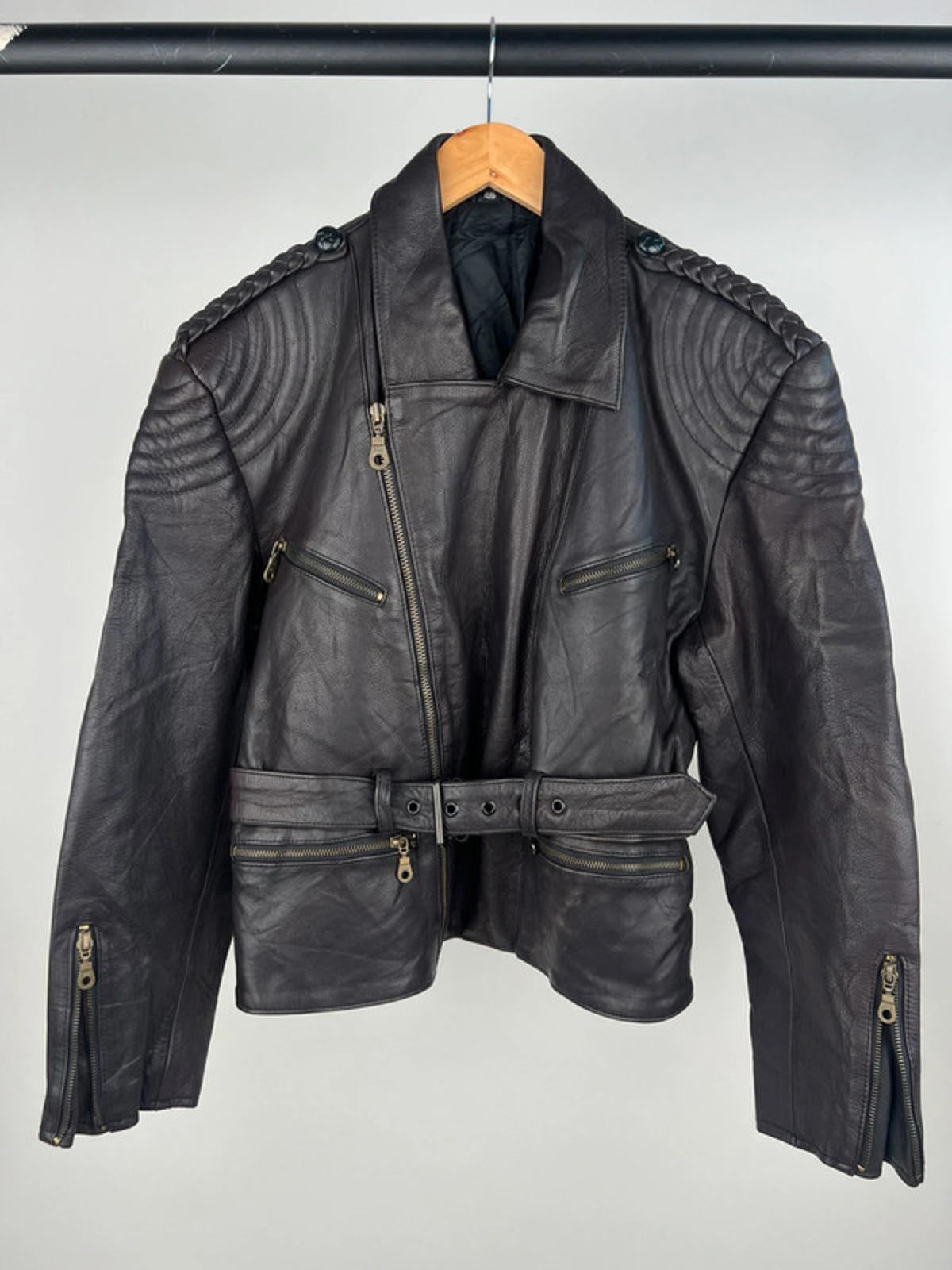 Vintage 80s Leather Biker Jacket