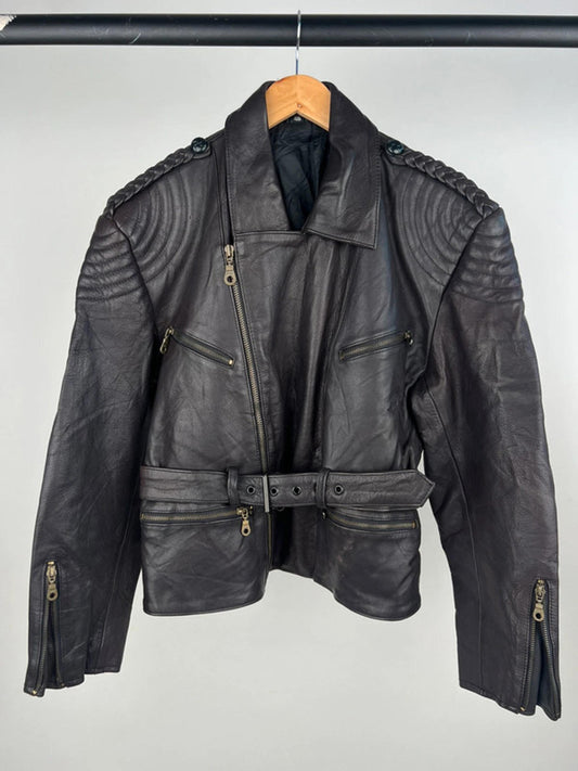 Vintage 80s Leather Biker Jacket