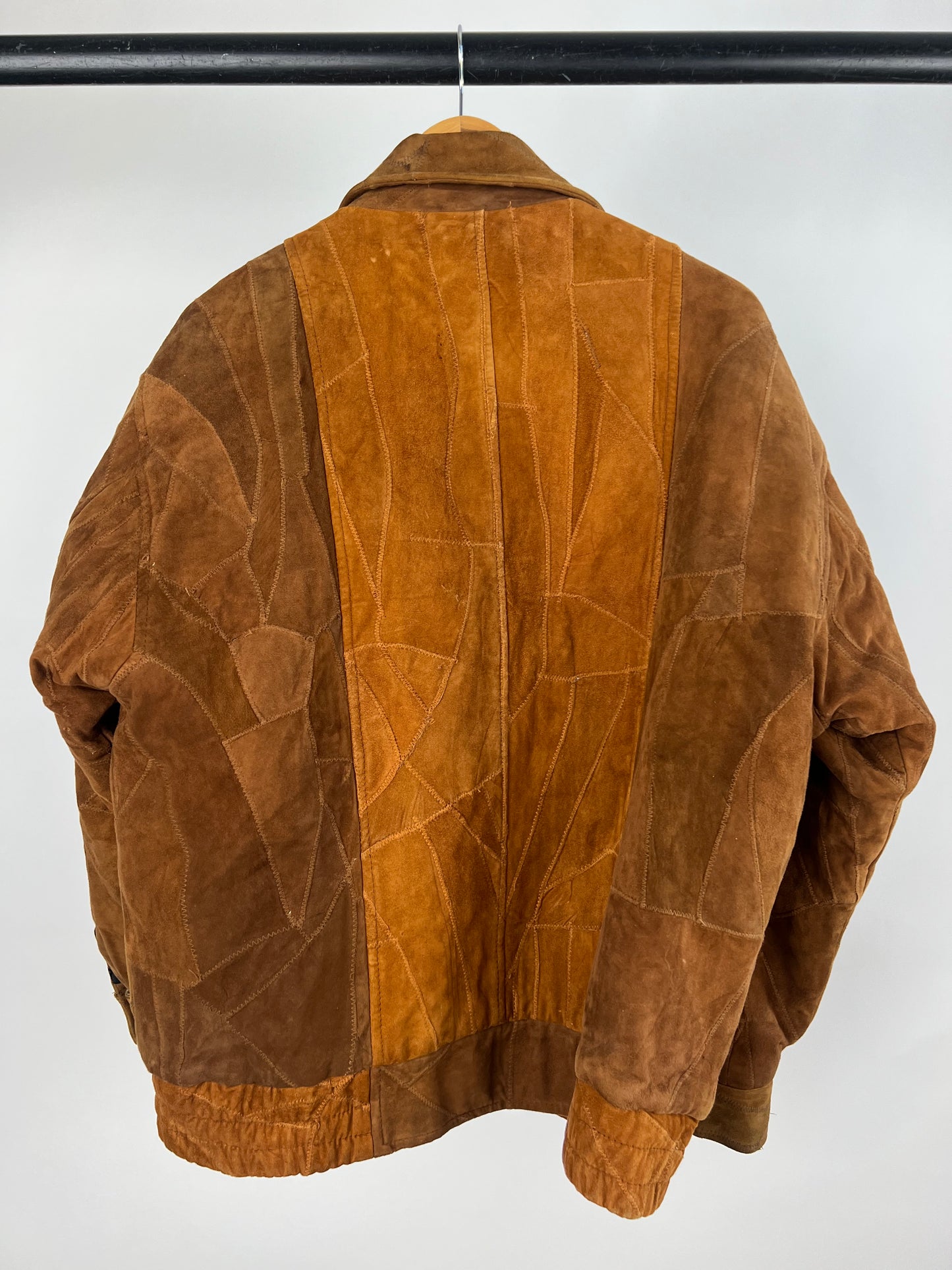 Patchwork 90s Suede Bomber Jacket