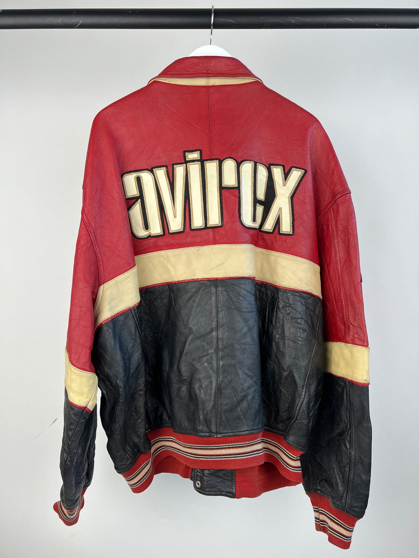 Vintage Avirex 90s Leather Varsity Jacket