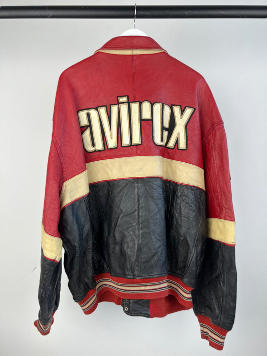 Vintage Avirex 90s Leather Varsity Jacket