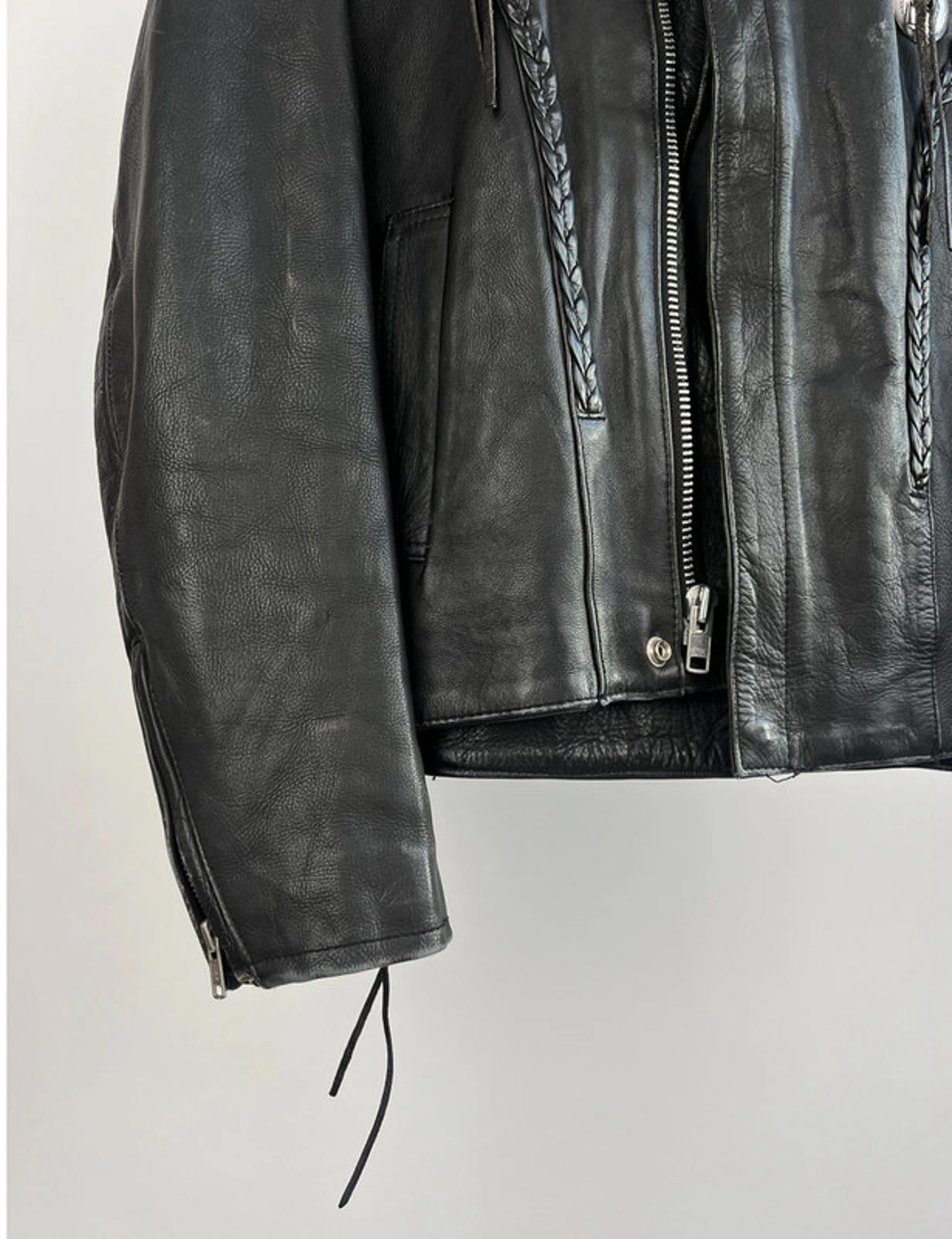 Vintage 90s Leather Tassel Jacket