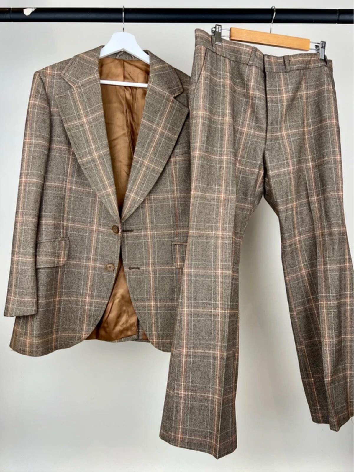 Vintage 70s John Collier Check Flared Suit