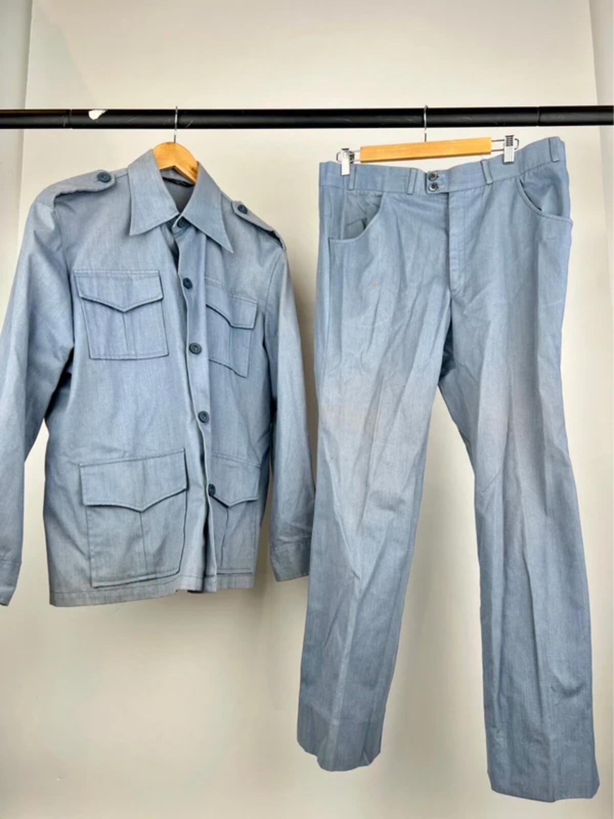 Vintage 70s Hornes Denim Safari Suit
