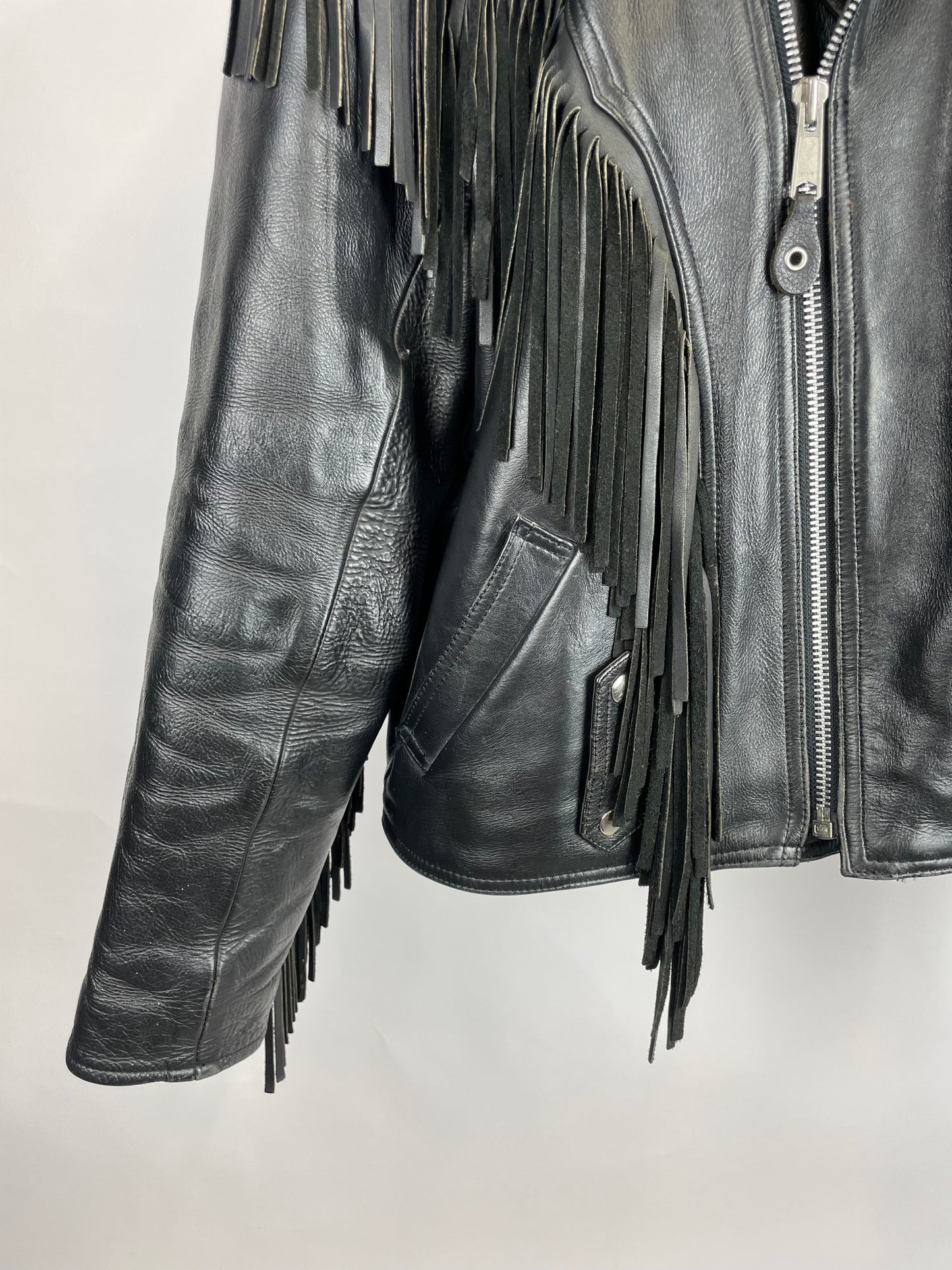 Vintage 90s Charlie Real Leather Tassel Jacket