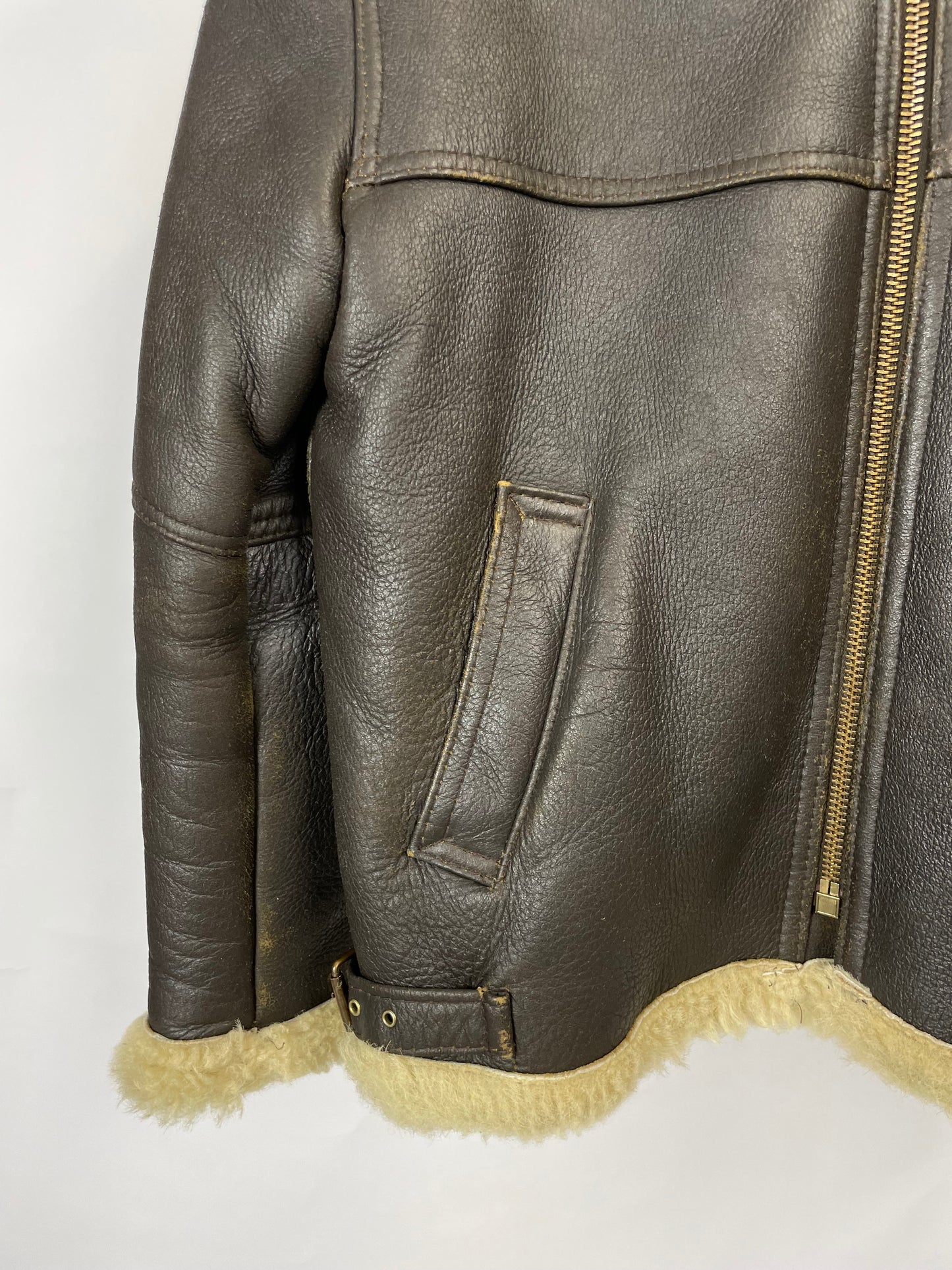 Vintage 90s Aviator Brown Leather Jacket