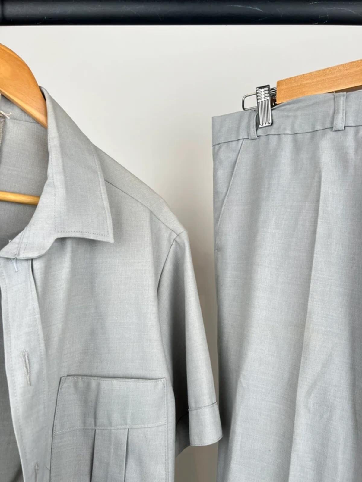 Vintage 70s Italian Short Sleeve Safari Suit
