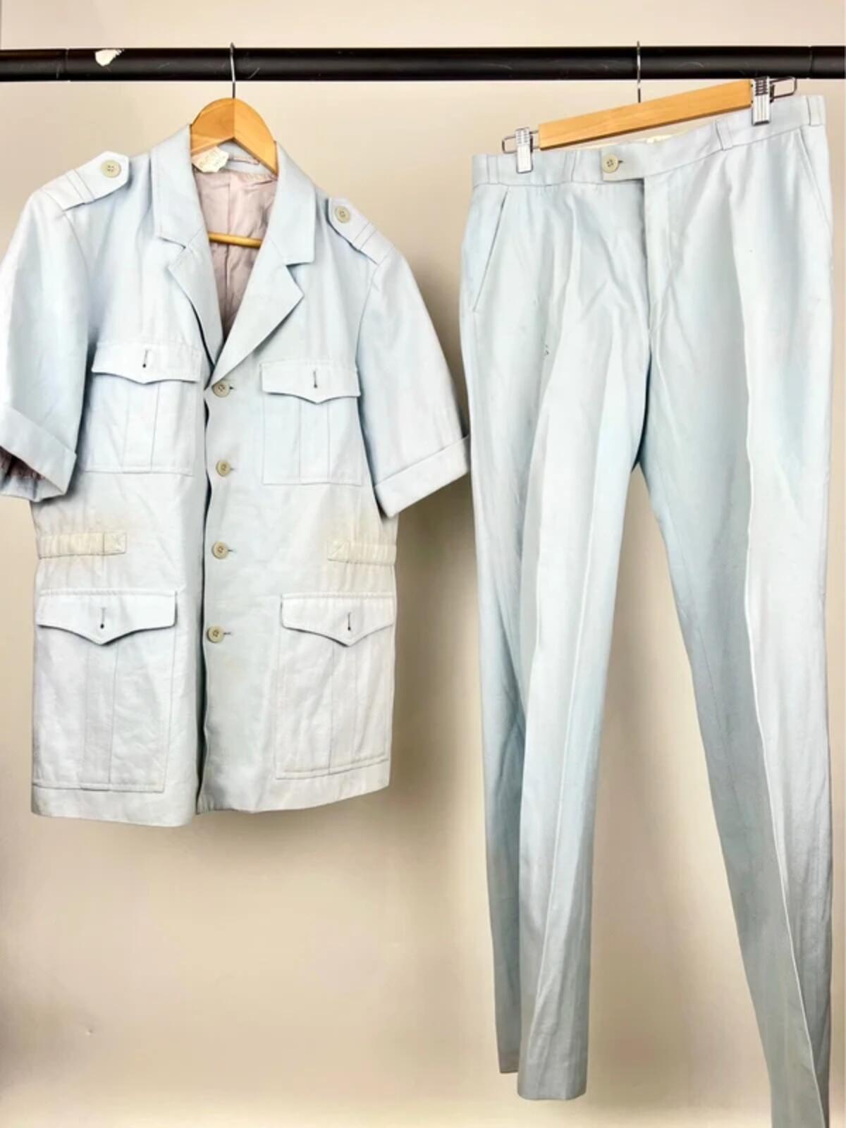 Vintage 70s Roulette Of London Short Sleeve Safari Suit