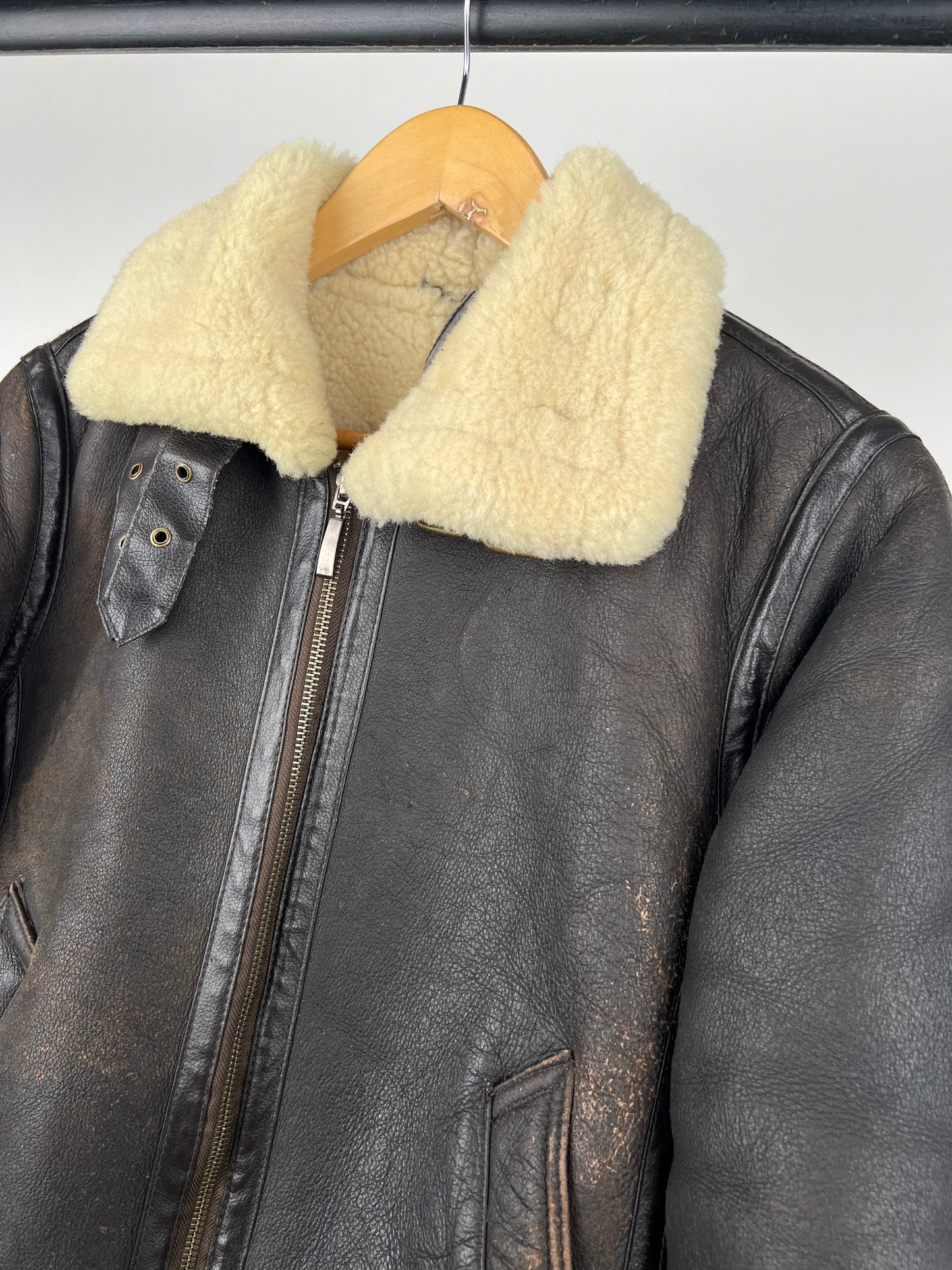 Vintage 80s Leather Pilot Aviator Jacket