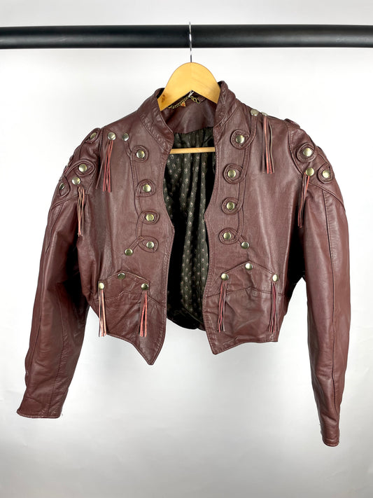 Vintage 90s Leather Tassel Jacket